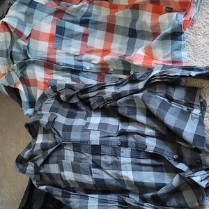 2 The North Face plaid long sleeve button down shirts